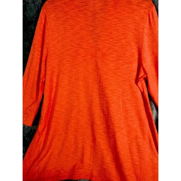 Chico’s The Ultimate Tee Women's Top Size 2 Large Orange 3/4 Sleeve - Picture 13 of 15